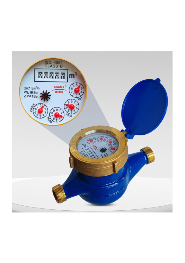LXSG-15G BRASS MULTI-JET ROTARY VANE WHEEL DRY-DIAL TYPE COLD WATER METER
